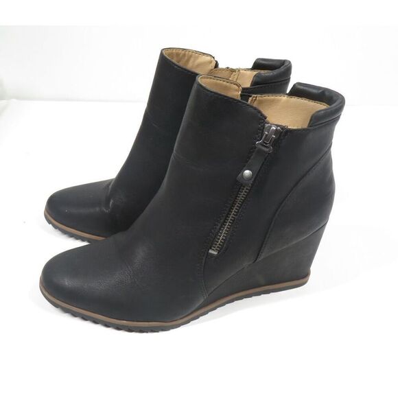 Naturalizer SOUL Haley Black Wedge Bootie Boots Women Size 10 M - Picture 3 of 7